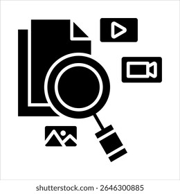 media literacy glyph icon vector illustration