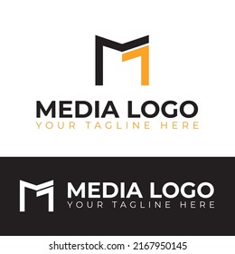 Media Logo Design M Simbol Vector Stock Vector (Royalty Free ...