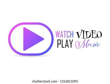 Media logo design template, isolated logotype, video hosting, vector illustration