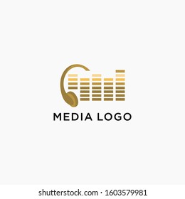 media logo icon simple premium