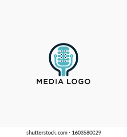 media logo icon simple premium