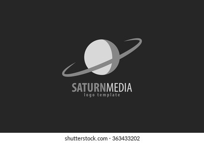 Media logo. Multimedia. Planet concept. Saturn logo. Company logo