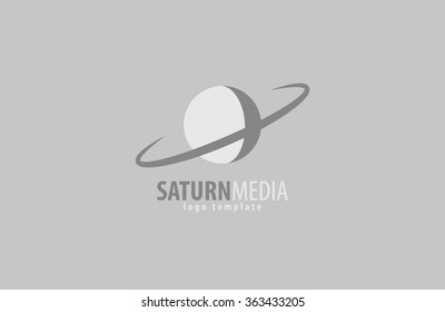 Media logo. Multimedia. Planet concept. Saturn logo. Company logo