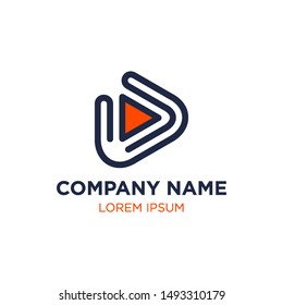 Media Logo Play Button Icon Vector Template