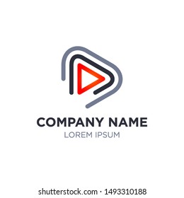 Media Logo Play Button Icon Vector Template