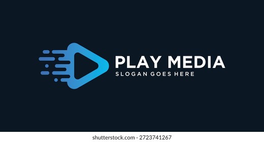 Medienlogo. Symboldesign der Wiedergabetaste