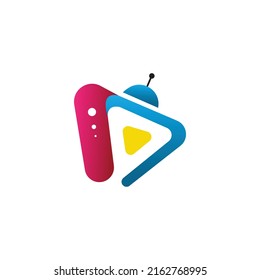 Media logo with play design