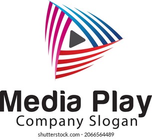 Media logo Premium Vector M