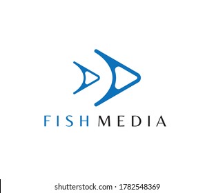 media logo shaped fish, simple and attractive
