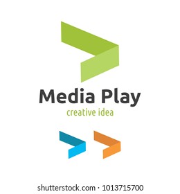Media logo template design illustration.