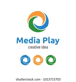 Media logo template design illustration.