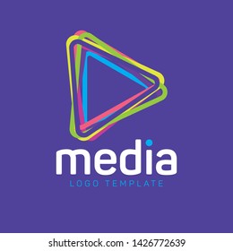 Media logo template. Triangle logo. 