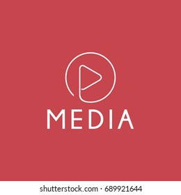 media logo vector template , flat style
