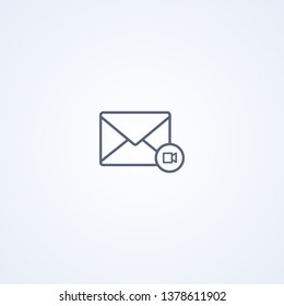 Media mail icon, video mail, vector best gray line icon on white background, EPS 10