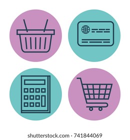 media marketing set icons