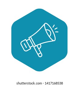 Media megaphone icon. Outline media megaphone vector icon for web design isolated on white background