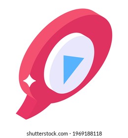 Media message vector in isometric style, video message