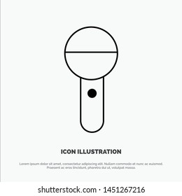 Media, Mic, Microphone, Press, Sound Line Icon Vector