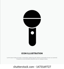 Media, Mic, Microphone, Press, Sound solid Glyph Icon vector