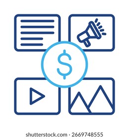 Media Mix Icon Element For Design