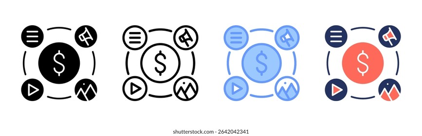 Media Mix icon sheet multiple style collection