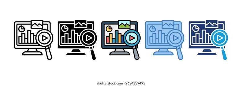 Media Monitoring Icon Element For Design