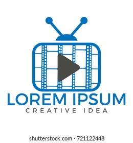 Media and movie player logo. Audio and Video music logo.
