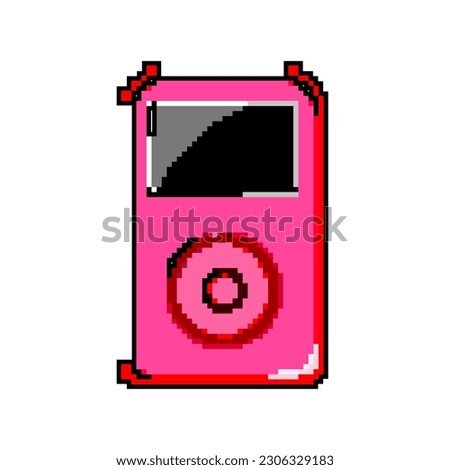 media mp3 player game pixel art retro vector. bit media mp3 player. old vintage illustration