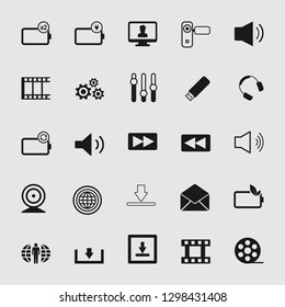 media and multimedia icons set 