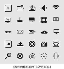 media and multimedia icons set 
