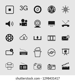 media and multimedia icons set 