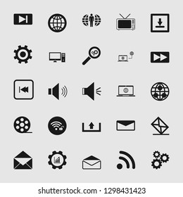 media and multimedia icons set 