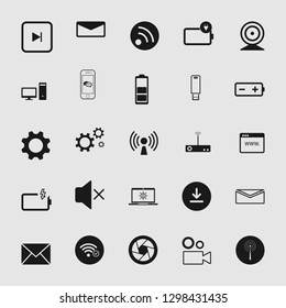 media and multimedia icons set 