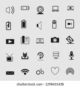 media and multimedia icons set 