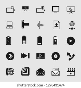 media and multimedia icons set 