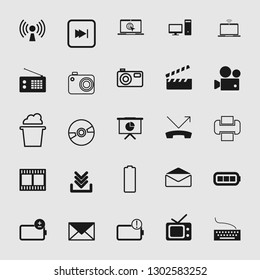 media and multimedia vector icon set 