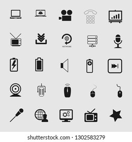 media and multimedia vector icon set 