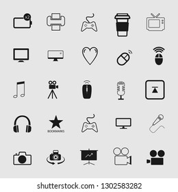 media and multimedia vector icon set 