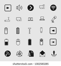 media and multimedia vector icon set 