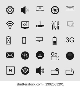 media and multimedia vector icon set 