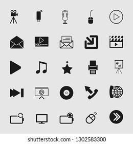 media and multimedia vector icon set 
