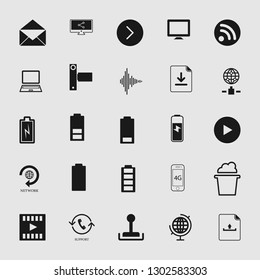 media and multimedia vector icon set 