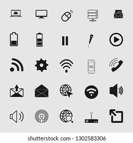 media and multimedia vector icon set 