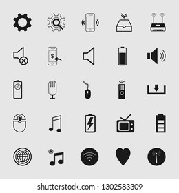 media and multimedia vector icon set 