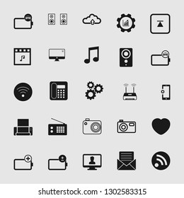 media and multimedia vector icon set 