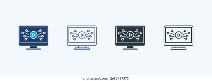 Icono de estilo múltiple de medios Colección