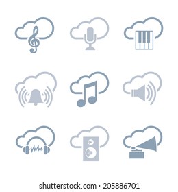 Media and music icon set  