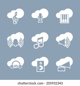Media and music icon set  