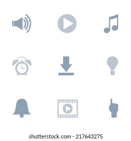 Media and music icons set