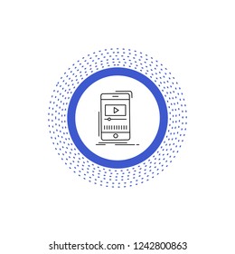 media, music, player, video, mobile Line Icon. Vector isolated illustration